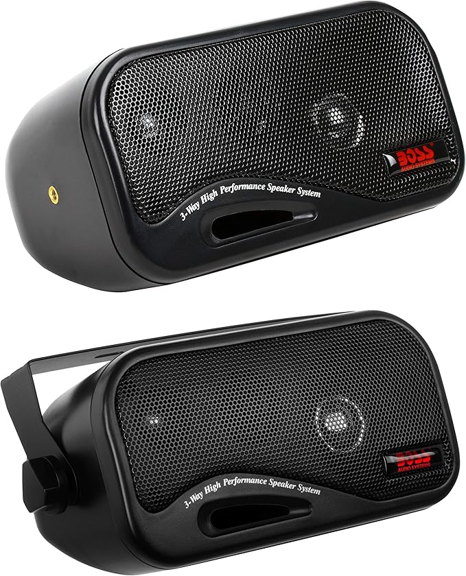 BOSS Audio Systems AVA6200 3 Inch Enclosed Box Stereo Speakers - 200 Watts (per pair), 3 Way, Full Range, Indoor, Outdoor, Marine, Sold in Pairs