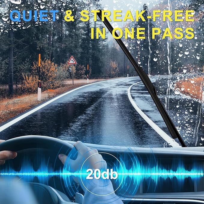 HRSNO® Wiper Blades:3-Pack Windshield Wipers for Acura RDX 2019-2025-All-Season Beam Design-Quiet Streak-Free-Exact Fit Replacement for Acura Cars (26"/18"/12")