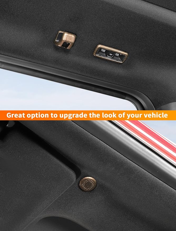 Savadicar 5-Piece Overhead Interior Trim Set for 2021-Present Ford F150, Wood Grain Finish Roof Overlay Accent, Interior Decorative Accessories