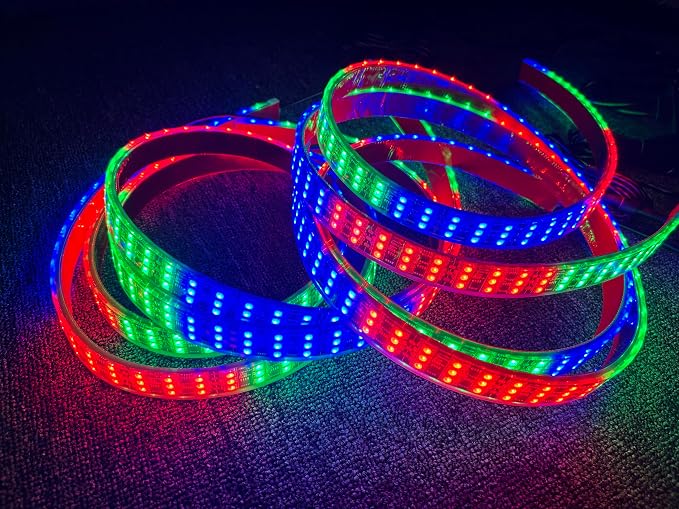 6PCS 2FT Triple Row RGB Dream Color Chasing LED Light Strips, High-Intensity Flow Series Underglow Kit with App & Remote Control, Fits for Polaris Slingshot, Ryker, Spyder, Car & Trucks