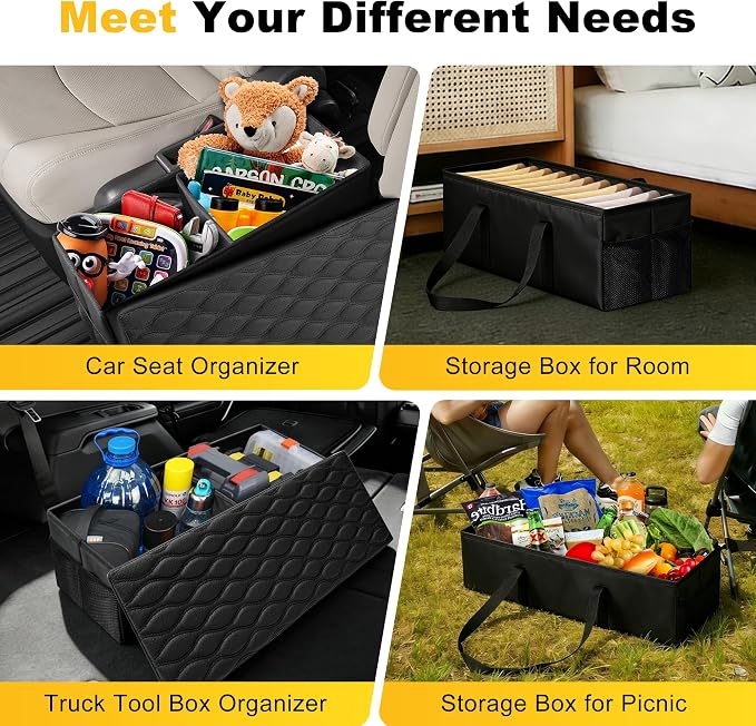 Car Seat Organizer Compatible with 2020-2025 2026 Kia Telluride - Telluride Black Seat Console Organizer Backseat Box for Kids Toys Baby Supplies Dog Toys Snack Storage Bin Travel Accessories