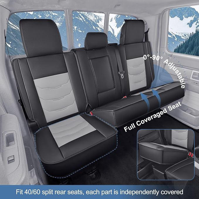 for Ford 2025 2026 F150 Seat Covers 2009-2026 F250 F350 F450 2017-2026 Premium Handmade Leather Waterproof Fits Not Only SuperCrew Lightning King Ranch Platinum Tremor SVT Raptor
