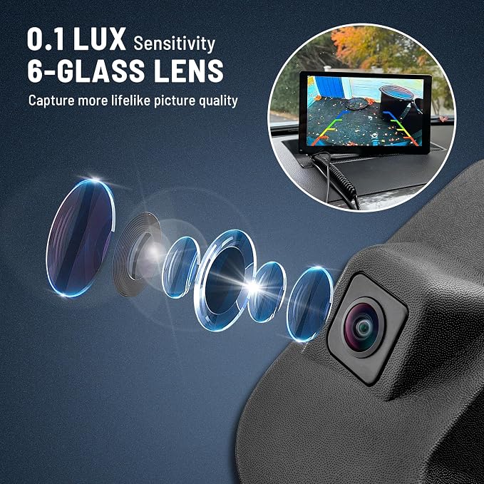 RED WOLF Tailgate Handle Reverse Backup Camera Fit for 2007-2014 Chevrolet Silverado GMC Sierra 1500 2500 HD IP68 Waterproof 150° View Angle Rear View Camera with Key Hole Replaces OE Number 22755305