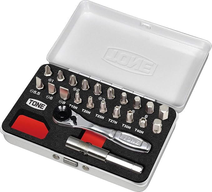 TONE Bit Ratchet Set BRS20MW 1/4" Hex Shank Bit White 22-Piece