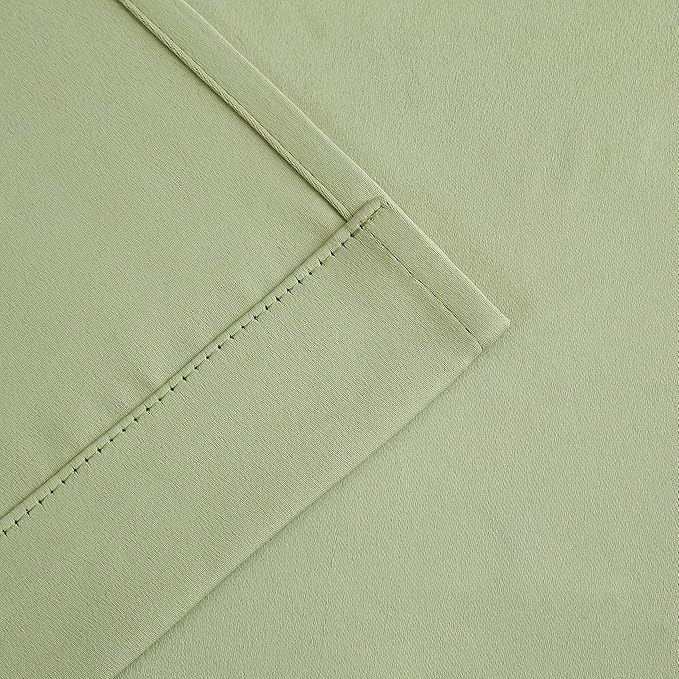 Bujasso Sage Green Blackout Curtains with Sheer Overlay Mix and Match Double Layer Thermal Insulated Window Panels 63 inch for Living Room Bedroom Green Drapes with Tiebacks Grommet Top 54" Wx63 Lx2