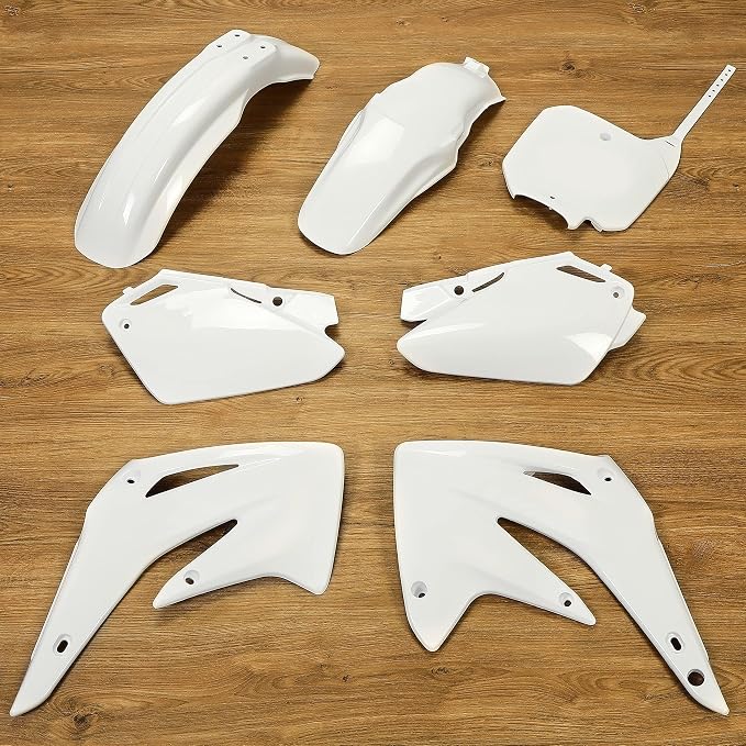 HECASA Complete Replacement Plastic Kit Compatible with 2003-2007 Honda CR85R (White)