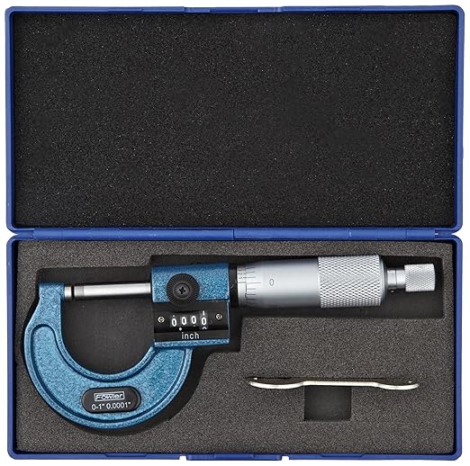 Fowler 52-244-201-1, Digit Counter Ball Anvil Micrometer with 0-1" Measuring Range