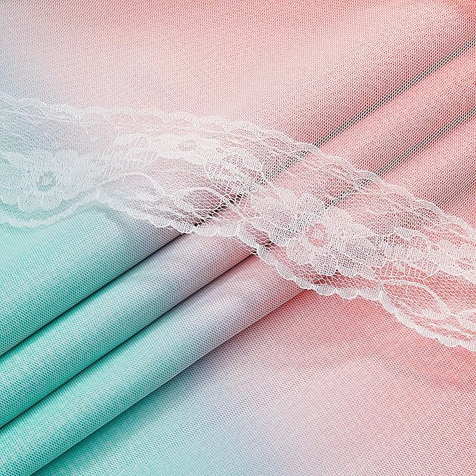 XiDi Blackout Curtains for Girls Kids Bedroom 63 Inches Long 2 Panels Thermal Insulated Colorful Rainbow Pink Curtains with Sheer Overlay Unicorn Wall Decor Princess Drapes Pink Purple Green 34Wx63L