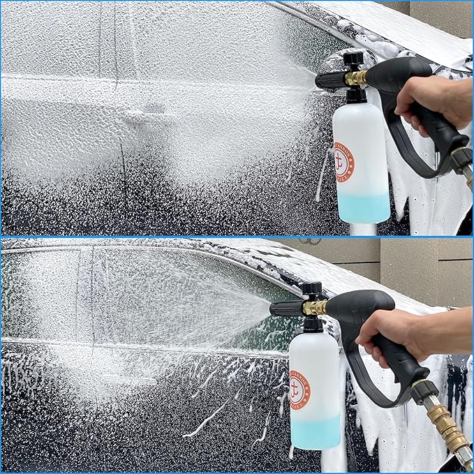JOEJET Pressure Washer Extension Wand, 30°, 90°, and 120° Curved Power Washer Wand, Pressure Washer Gun with Foam Cannon