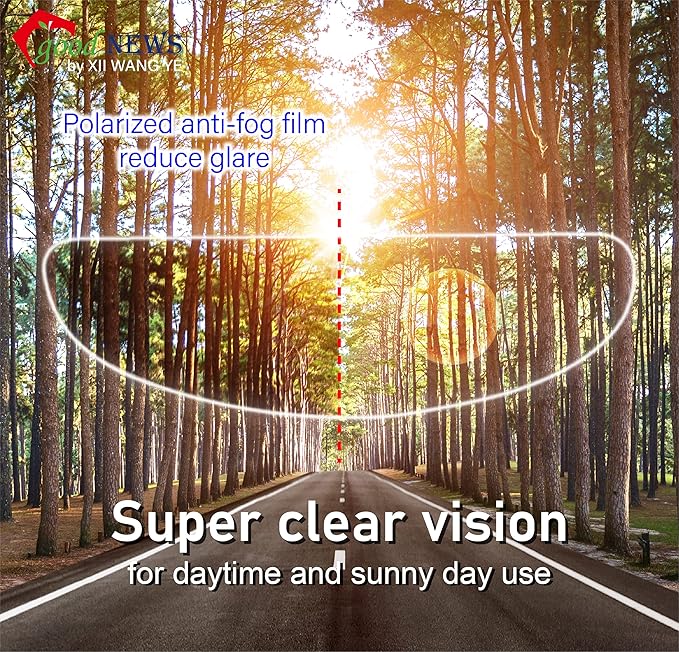 XII WY Universal Motorcycle Full Face Helmet Shield Anti Fog Film Polarized Grey Visor Lens Insert Fog Resistant Waterproof Sticker