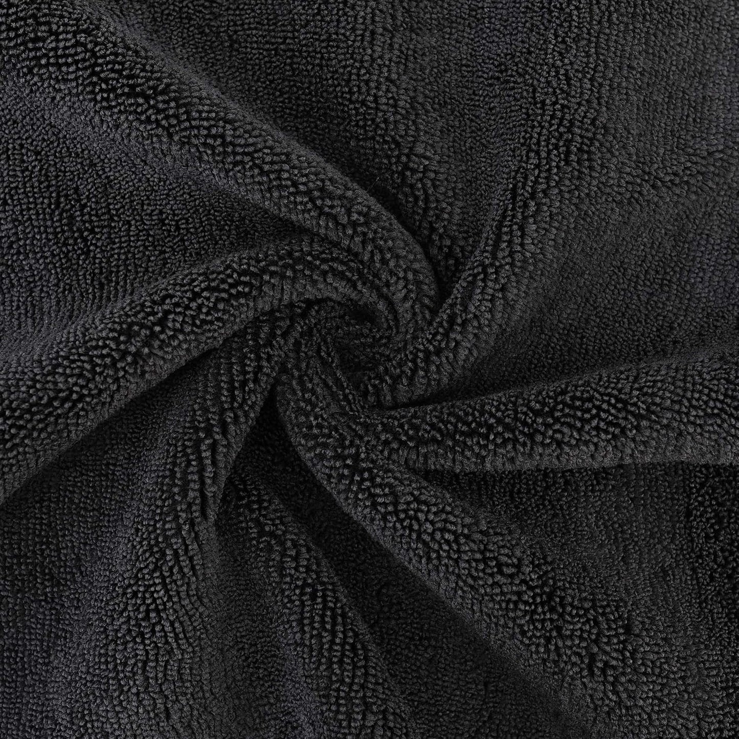 POLYTE Premium Microfiber Cleaning Towel,16 x 16 in, 12 Pack (Black)