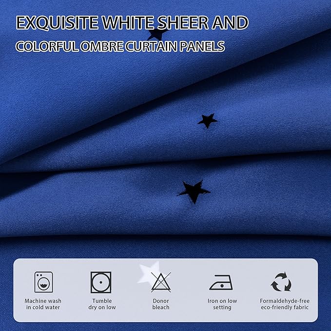 XiDi Blackout Curtains for Girls Bedroom Decor, Ideal for Kids Room with Unicorn Theme, 96 inchs Long 52 inches Wide 2 Panel Navy Blue