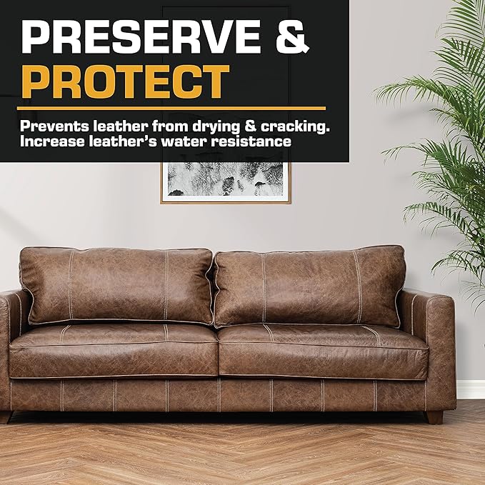FORTIVO Leather Recoloring Balm with Mink Oil, Couch Repair Kit, Leather Dye and Restorer for Furniture