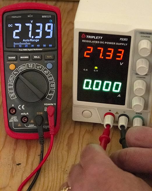 Triplett MM525 True RMS 6000 Count High Performance Digital Multimeter with Certificate of Calibration to NIST - AC/DC Voltage, AC/DC Current, Resistance, Temperature, Continuity