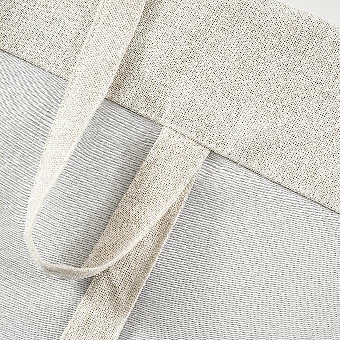 DriftAway Double Layer Linen Blackout Tie Up Curtains Thermal Insulated Fully Lined Balloon Roman Shade Bathroom Window Adjustable Rod Pocket for Small Window 31 Inch by 47 Inch Light Linen