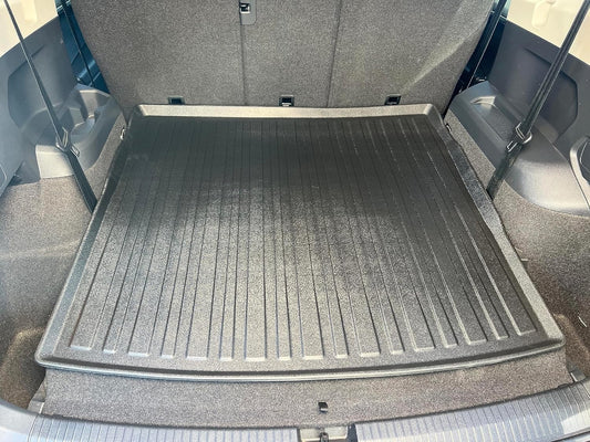 Premium Cargo Liner for Volkswagen Tiguan 5 & 7 Seat Models Trunk Layout Behind 2 Row 2018-2024 - Custom Fit Car Trunk Mat - All-Season Black Cargo Mat - 3D Shaped Laser Measured Trunk Liners