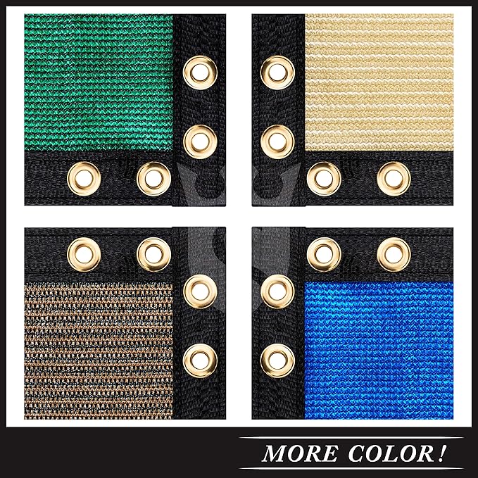Royal Shade Custom Size 6' x 161' Beige Fence Privacy Screen Windscreen Cover Netting Mesh Fabric Cloth - Cable Zip Ties Included (We Make Custom Size)