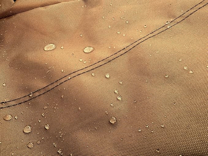 Tan Seat Covers for Cars Trucks SUV, Universal Canvas Tactical Multi-Pockets Organizers Rain Defender, Waterproof Seat Protectors Front Set (Tan)