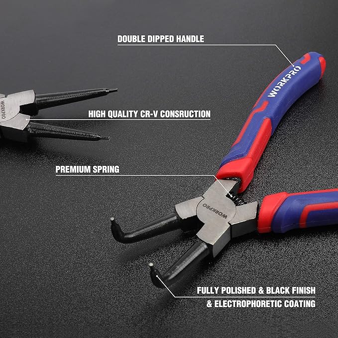WORKPRO 4-Piece Snap Ring Pliers Set & WORKPRO 2-Piece Mini Pliers Set