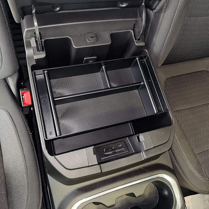 Vehicle OCD - Center Console Divider and Tray Organizer for Chevy Silverado 1500 / GMC Sierra 1500 (2019-2021) and 2500/3500 HD (2020-2023) (Full Console w/Bucket Seats ONLY) - Made in USA