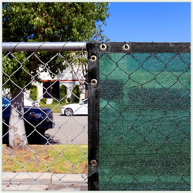ColourTree Customized Size Fence Screen Privacy Screen Green 4' x 113' - Commercial Grade 170 GSM - Heavy Duty - Cable Zip Ties Included