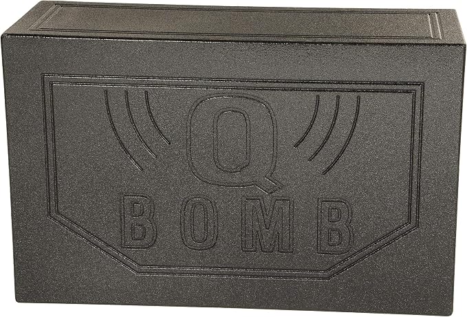QPower 12 Inch Dual Vented Subwoofer Box, Ported Sub Enclosure System, Black - Car Audio and Sound Systems Accessories for Subwoofers and Speakers