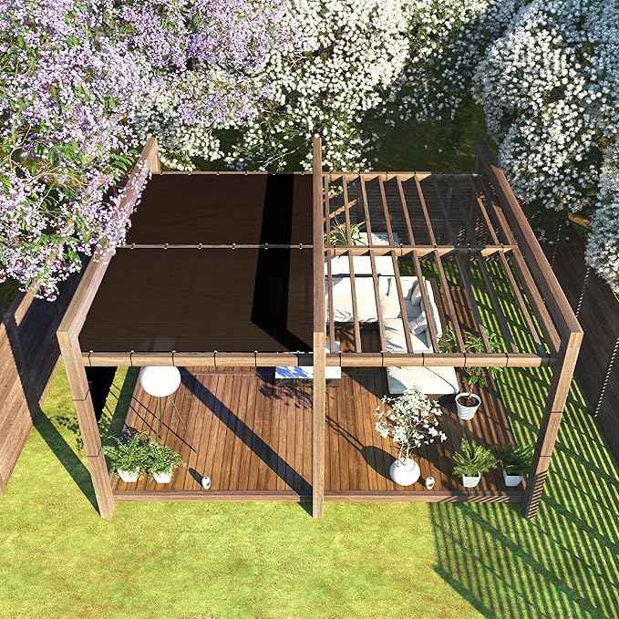 ColourTree Customized Size Fence Screen Privacy Screen Brown 4' x 172' - Commercial Grade 170 GSM - Heavy Duty - 3 Years Warranty - Cable Zip Ties Included