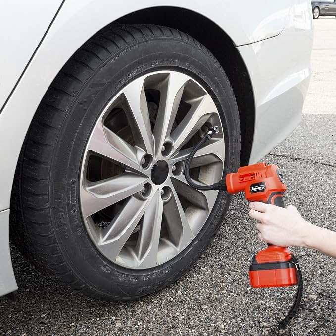 Automatic Air Compressor with 20V Lithium Battery-Cordless Tire Inflator for Car, Bike, Sports Equipment and More-Carrying Case Included by Stalwart