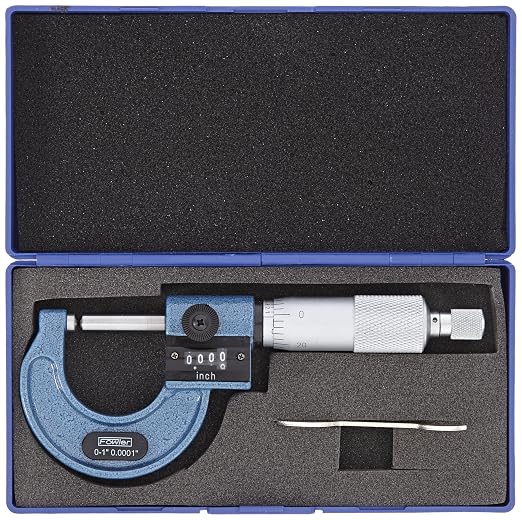 Fowler 52-244-301-1, Digit Counter Ball Anvil And Spindle Micrometer With 0-1" Measuring Range
